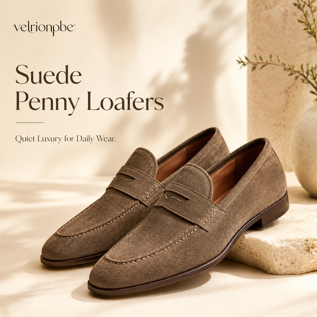 Women's Suede Penny Loafers, Classic Slip-On Flats with Cushioned Everyday Sole