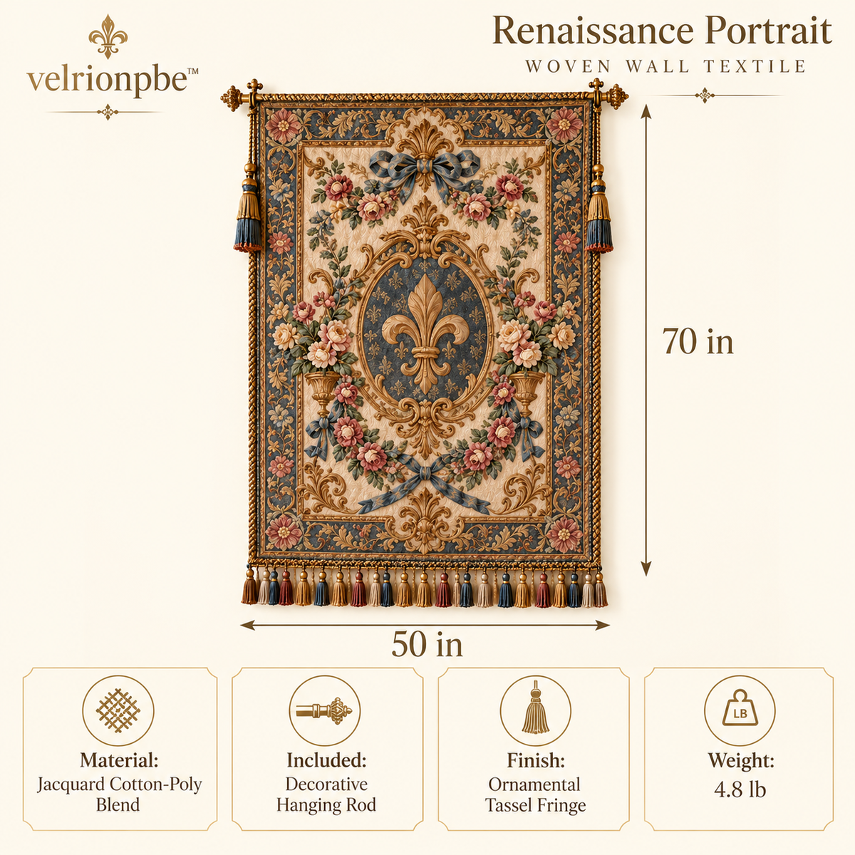 ππππππππππβ’ Renaissance Portrait Woven Wall Textile