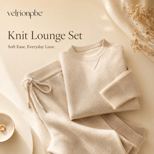 Soft Knit Lounge Set for Women, Relaxed Pullover and Drawstring Pants Two-Piece Travel Outfit