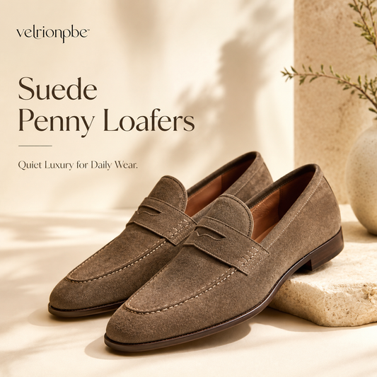 Women's Suede Penny Loafers, Classic Slip-On Flats with Cushioned Everyday Sole