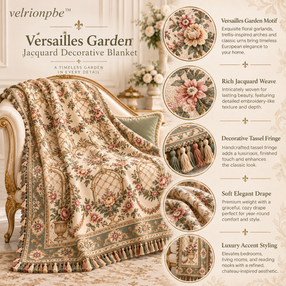 𝒗𝒆𝒍𝒓𝒊𝒐𝒏𝒑𝒃𝒆™ Versailles Garden Jacquard Decorative Blanket