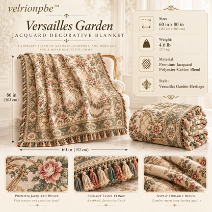 𝒗𝒆𝒍𝒓𝒊𝒐𝒏𝒑𝒃𝒆™ Versailles Garden Jacquard Decorative Blanket