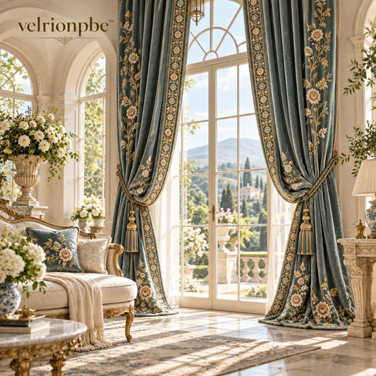 𝒗𝒆𝒍𝒓𝒊𝒐𝒏𝒑𝒃𝒆™ Imperial Garden Velvet Window Drapery Panel