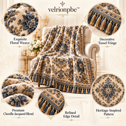 𝒗𝒆𝒍𝒓𝒊𝒐𝒏𝒑𝒃𝒆™ Baroque Floral Heritage Sofa Throw Blanket