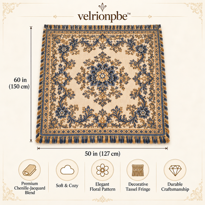 𝒗𝒆𝒍𝒓𝒊𝒐𝒏𝒑𝒃𝒆™ Baroque Floral Heritage Sofa Throw Blanket